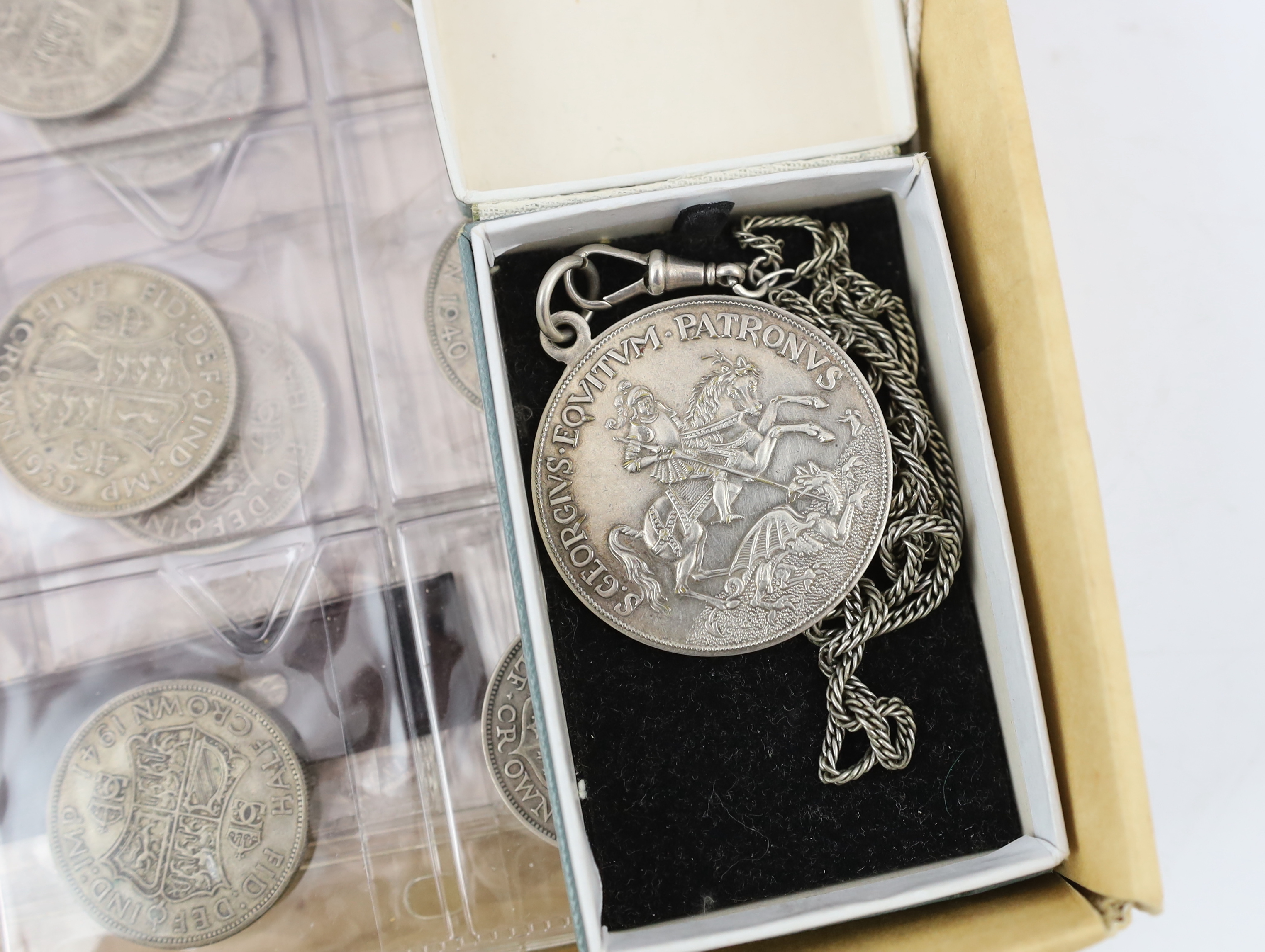 British and World coins, including a collection of Edward VI to George VI halfcrowns
